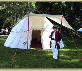 Tent with red accents