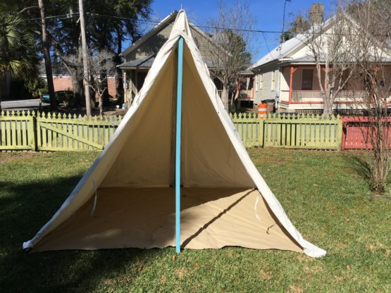 open canvas tent