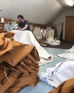 Canvas being sewn