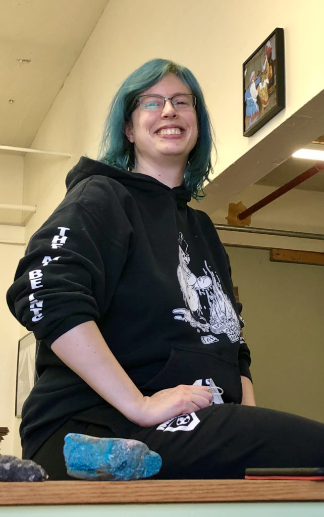 Meet the Tentsmiths Crew – Kristal Person Sitting on counter smiling